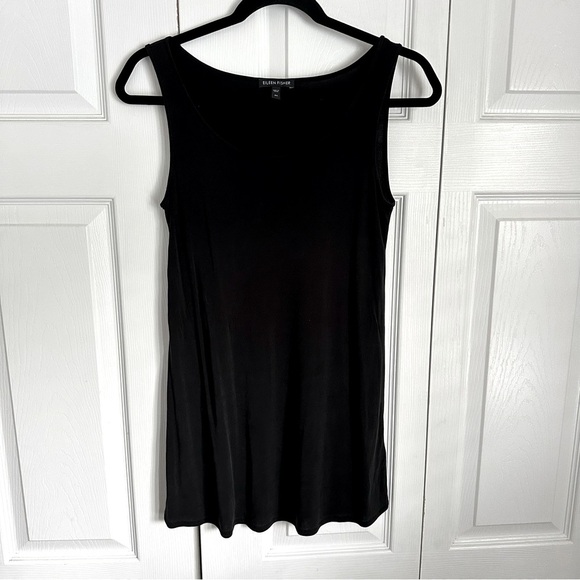 Eileen Fisher Womens Black Silk Tank Top Sz XS Quiet Luxury Capsule Minimalist - Picture 1 of 7